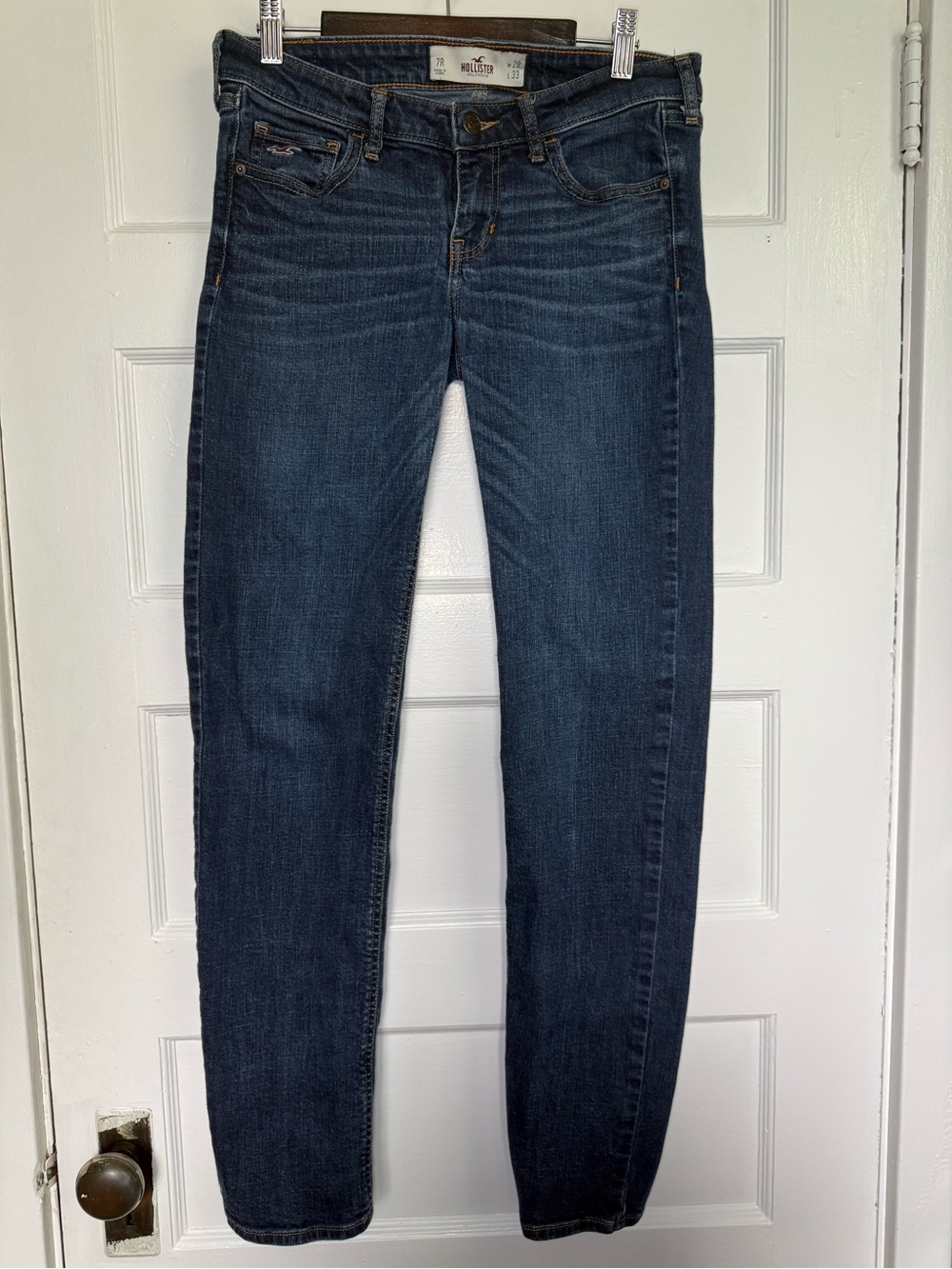Hollister Y2K Women's Dark Wash Skinny Jeans Low Rise Indie Sleaze Tumblr Core 7